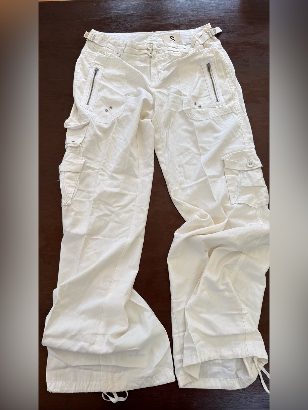 Da-Nang White Women's Cargo Pants with Utility Pockets